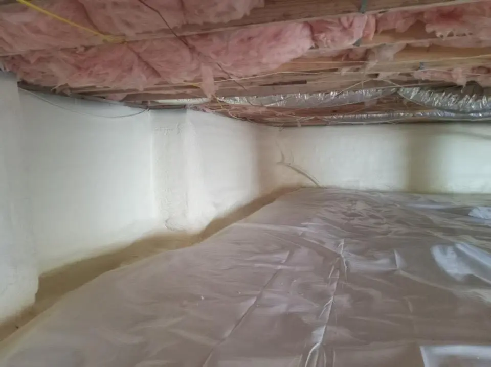 Crawl space encapsulation with closed-cell spray foam for Roof Leak Repair in Broadlands